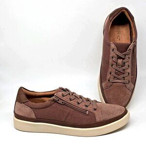 Vionic Mayra Lace Up Casual Canvas Suede Brown Zip Sneakers Shoes Women's 10